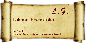 Lakner Franciska névjegykártya